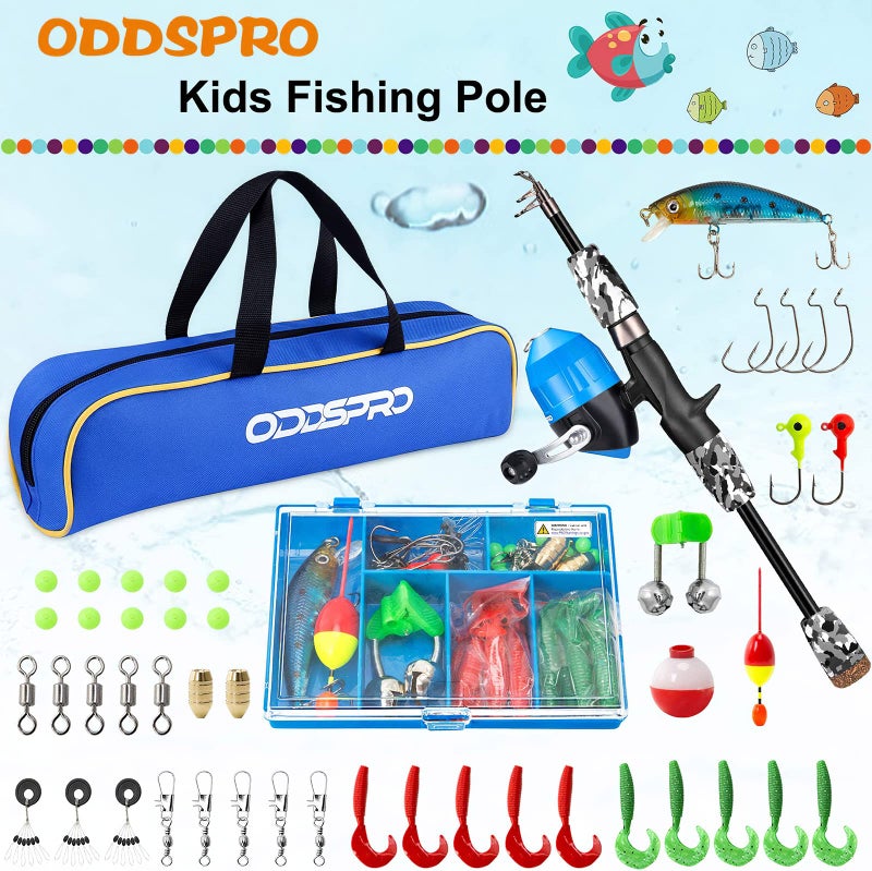ODDSPRO Toddler Fishing Pole, Collapsible Fishing Pole and Reel Combo - Telescopic Fishing Pole for Boys Girls - Image 2